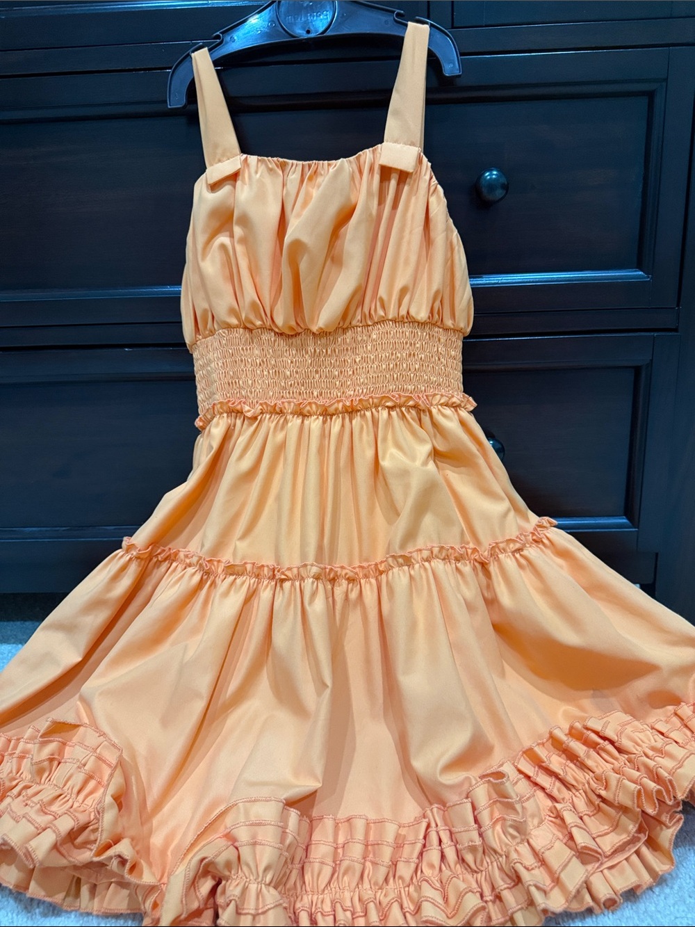 Habitual Peach Tiered Sundress with Smocked Waist